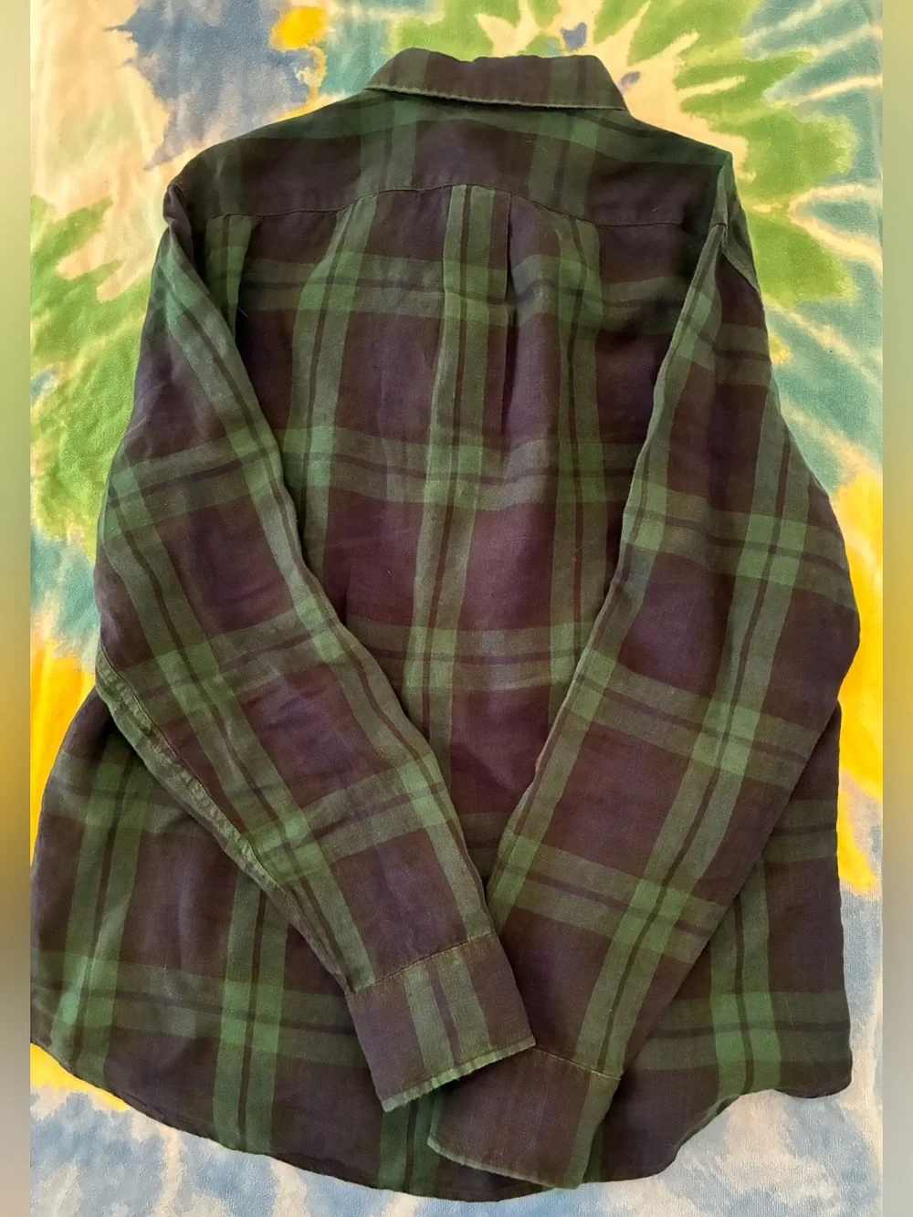 J. Crew Men's Button-Down Baird McNutt Irish Linen Plaid Shirt. Slim fit. Large.